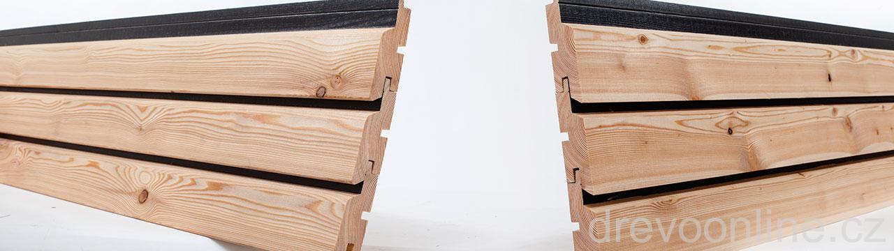 Trendliner Kontrast,  27 x 96 x 6000mm, jemně řezané, sib. modřín; cena za m2
