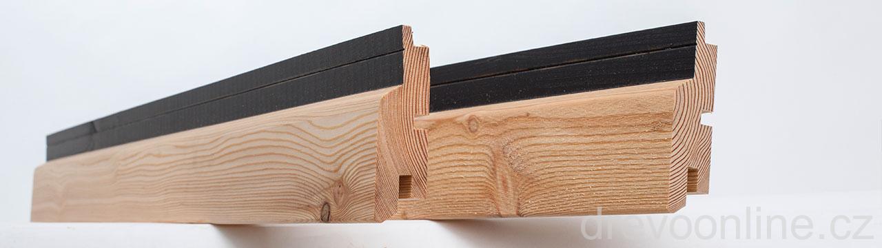 Trendliner Kontrast XL,  27 x 121 x 5100mm, hoblované, sib. modřín; cena za m2