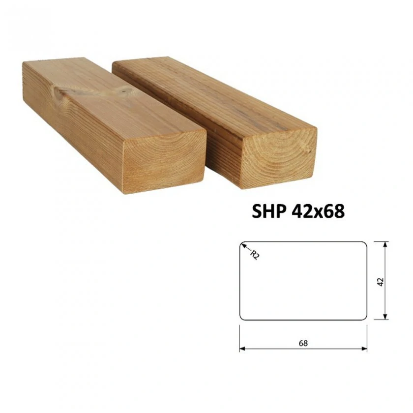 Hoblovaný hranol SHP 42 x 68 x 4200 mm - THERMOWOOD, lepený