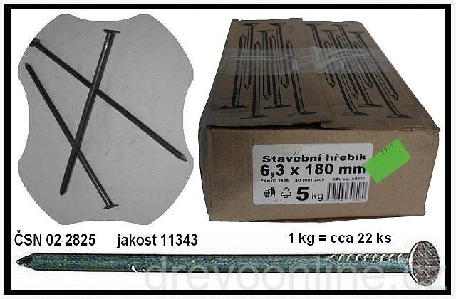 Stavební hřebíky dle váhy a výběru