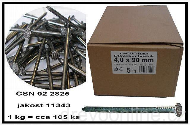 Stavební hřebíky dle váhy a výběru