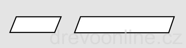 Rhomboidleiste 21 x 58 x 4000mm, kantig (ostrá hrana)