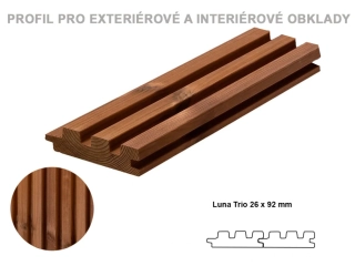 Obklad interiérový a saunový Luna TRIO 15 x 92 x 3000 mm - THERMOWOOD