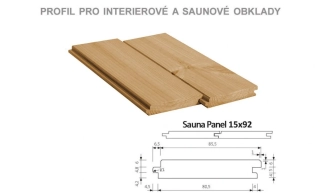 Obklad interiérový a saunový Edge (dříve sauna panel) ostrá hrana 15 x 92 x 3000 mm - THERMOWOOD