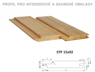 Obklad interiérový a saunový Round (dříve STP) 15 x 92 x 2100 mm - THERMOWOOD
