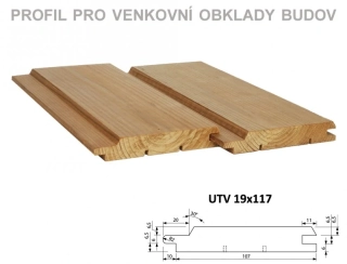 Obkladový profil UTV 19 x 117 x 3000 mm - THERMOWOOD